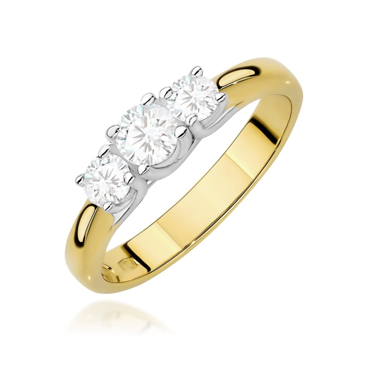 Inel Aur 9K cu Diamante de Laborator 0.49 ct