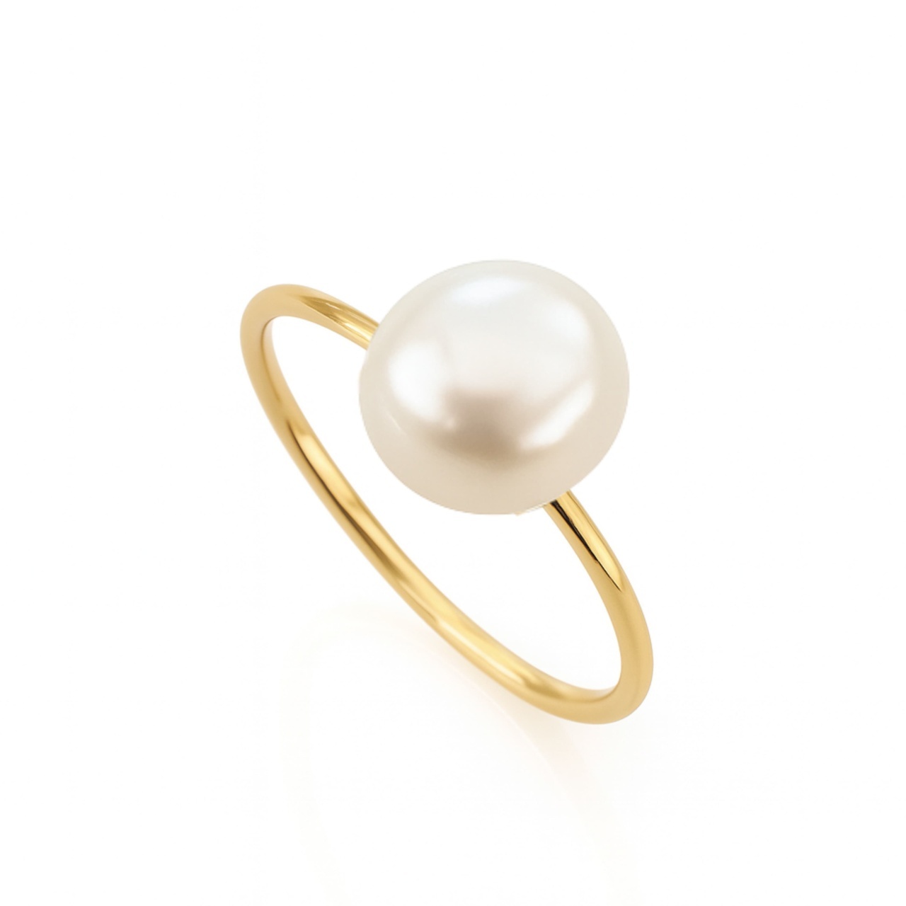 Inel White Harmony din aur 14k cu perla naturala de cultura