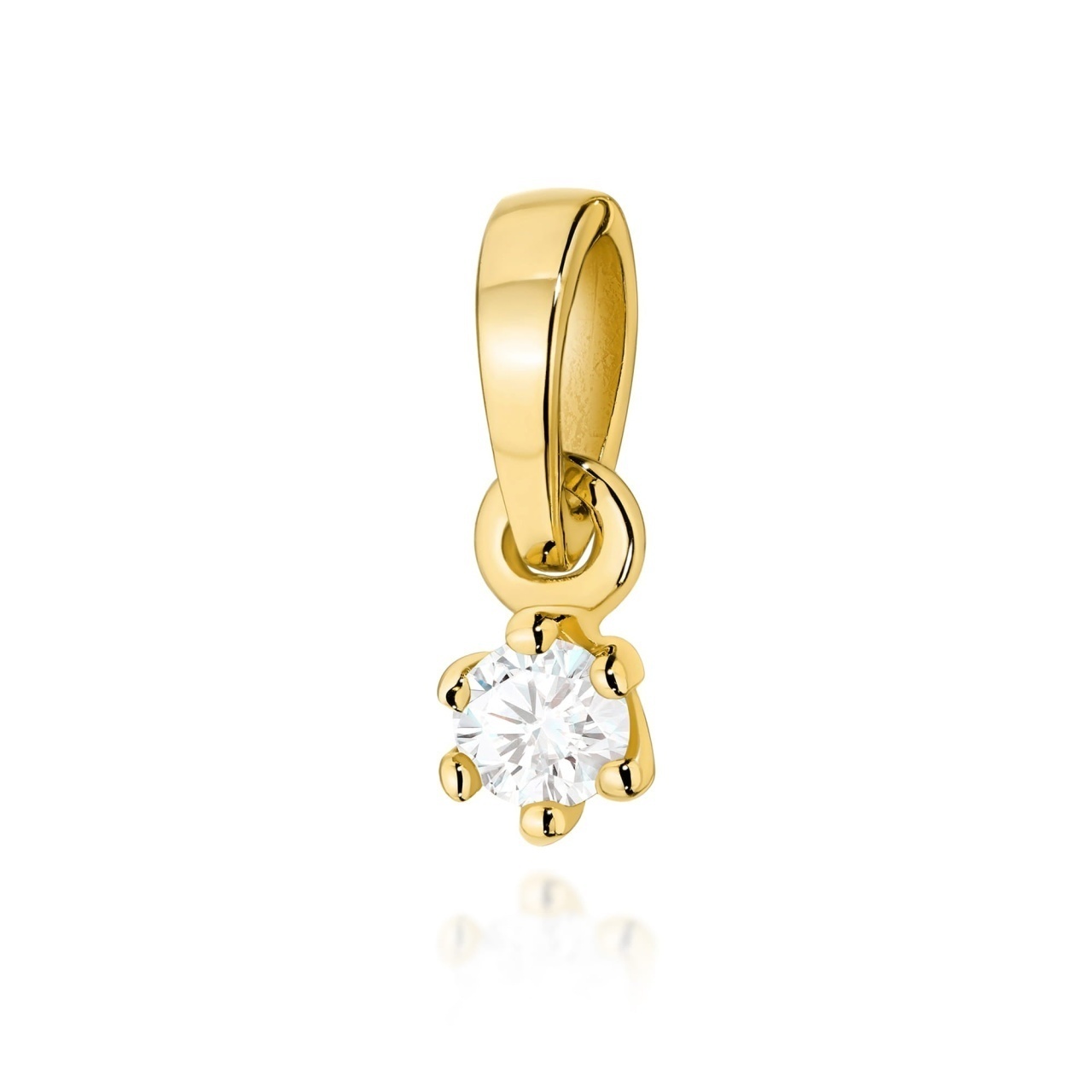 Pandantiv Aur 14K cu Diamant Natural 0.04 ct