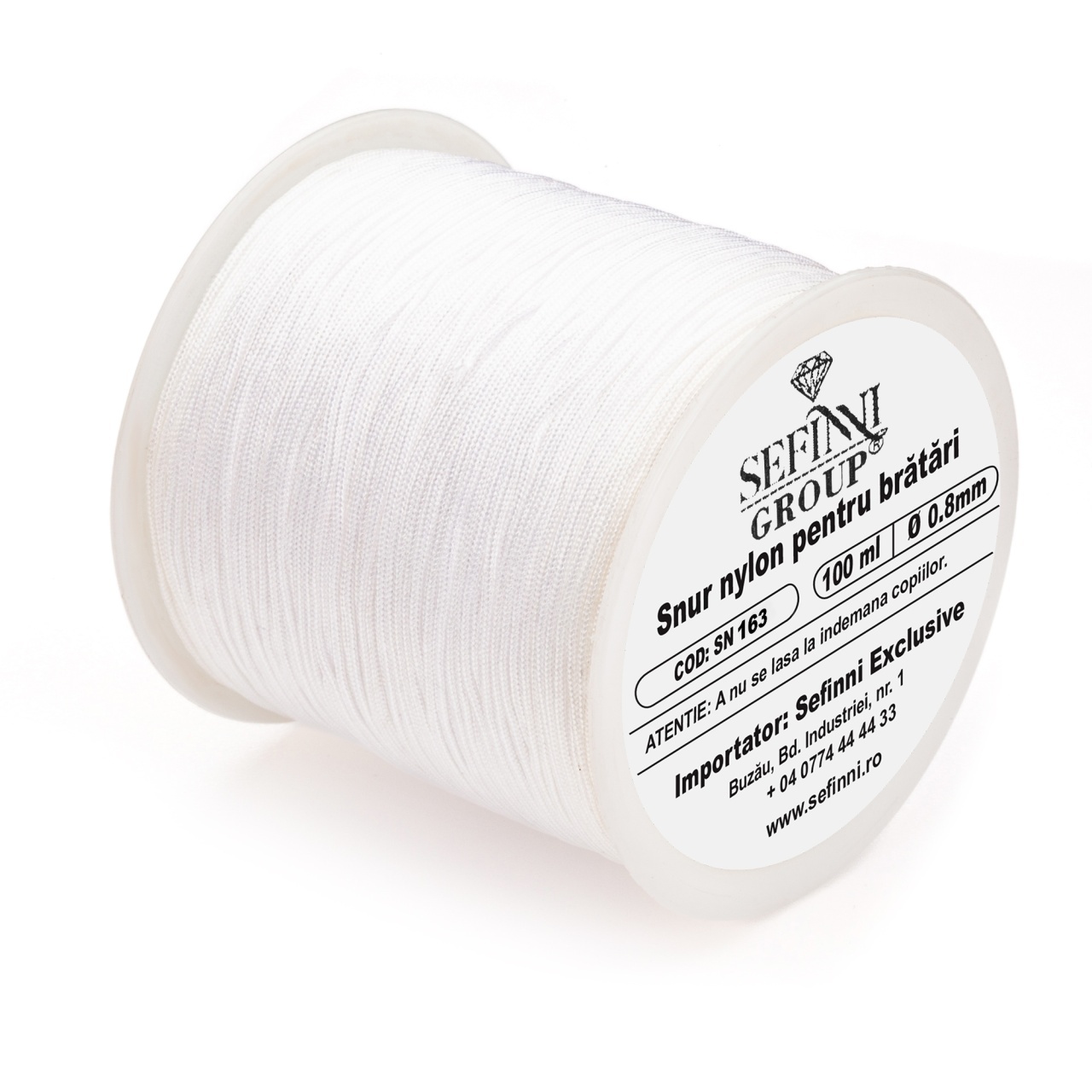 Rola snur 100m x 0.8mm - alb