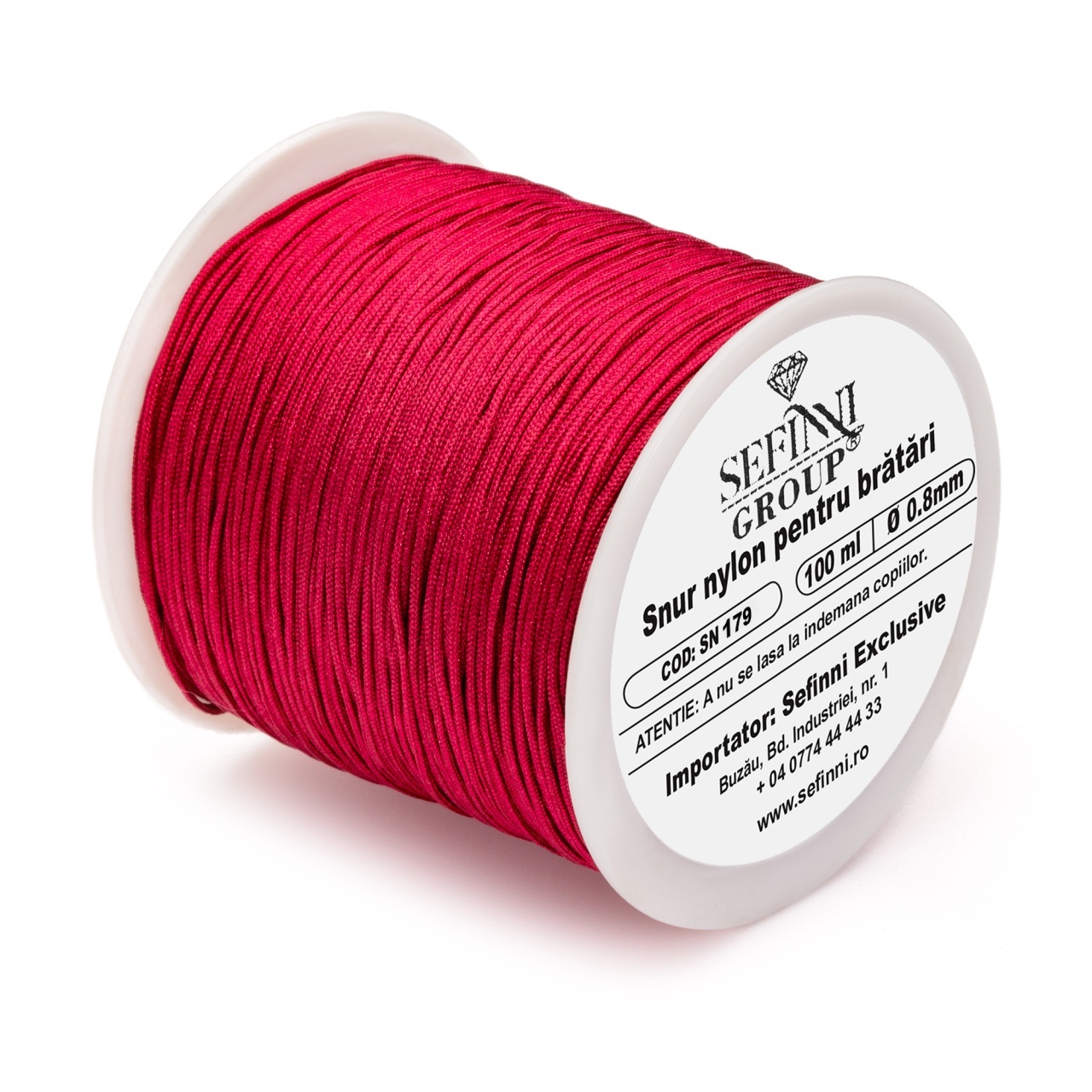 Rola snur 100m x 0.8mm - rosu visiniu