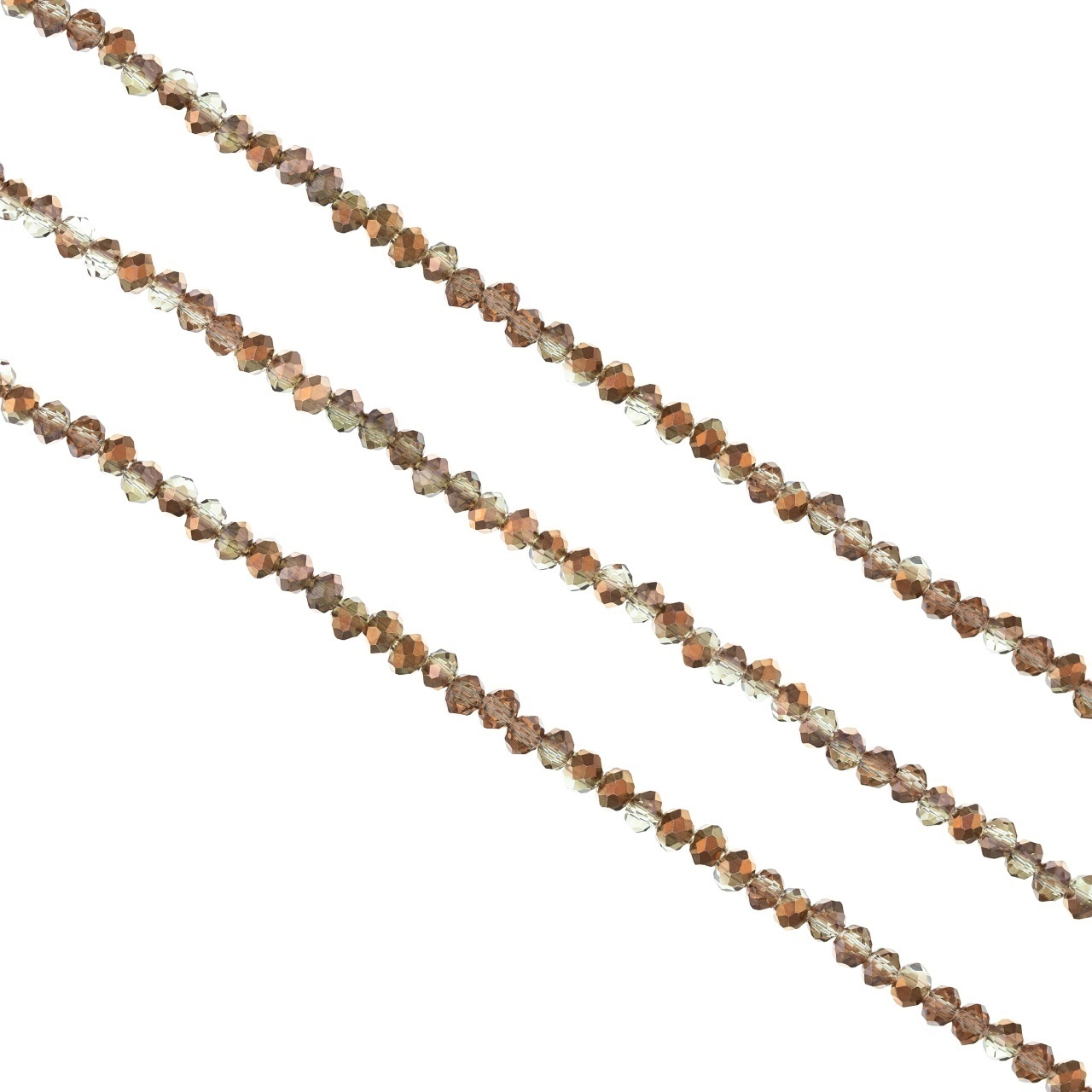 Șirag cristale rondele 3 mm, culoare Rose Gold - Aprox 130 buc