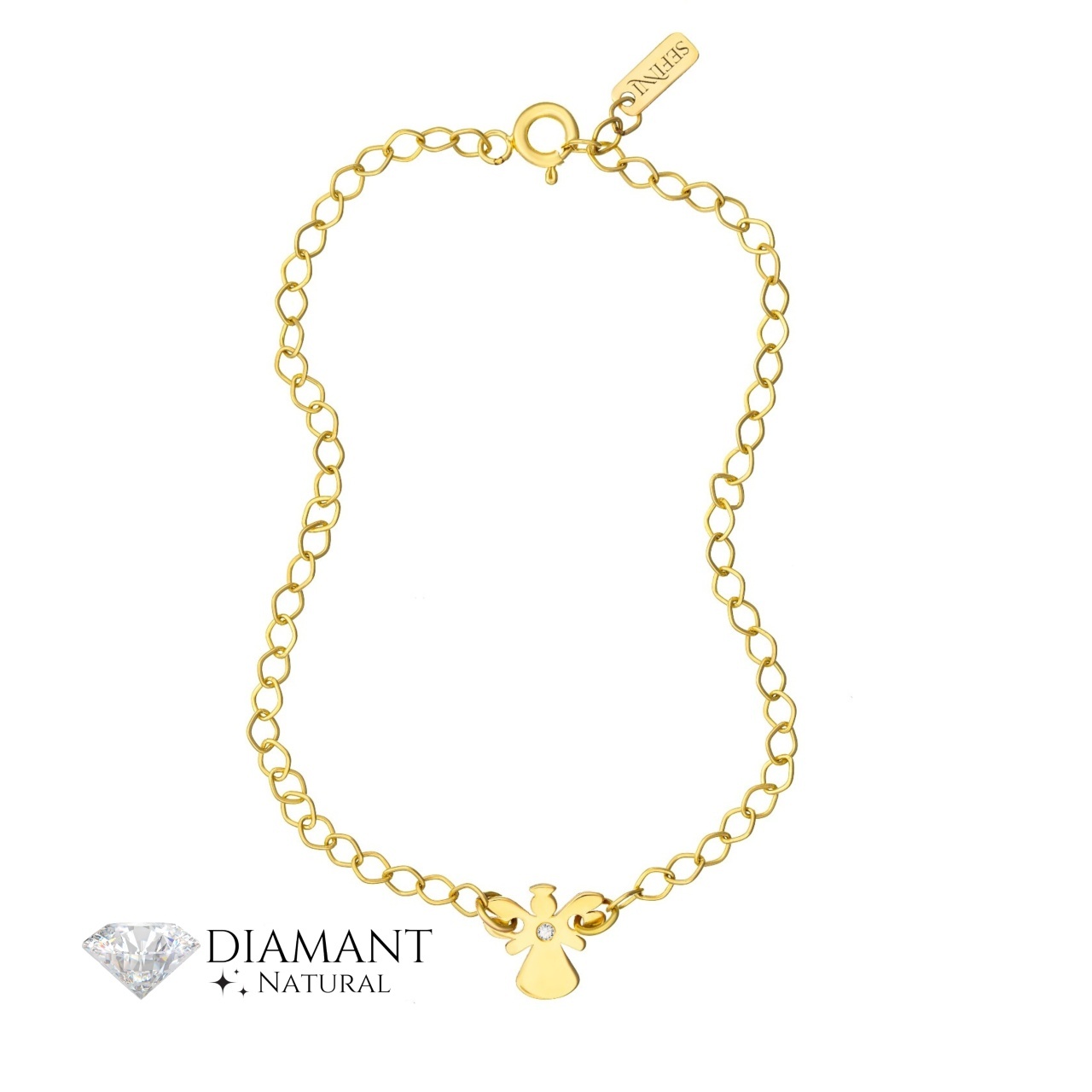 Brățară Angel Diamond cu zale din AUR 14K