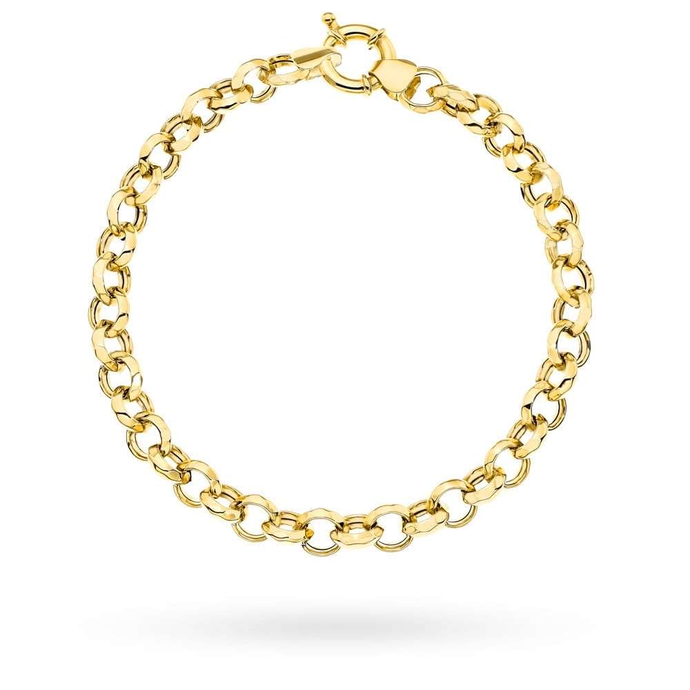 Bratara Aur 14K cu Pandantiv Rotund - 19 cm