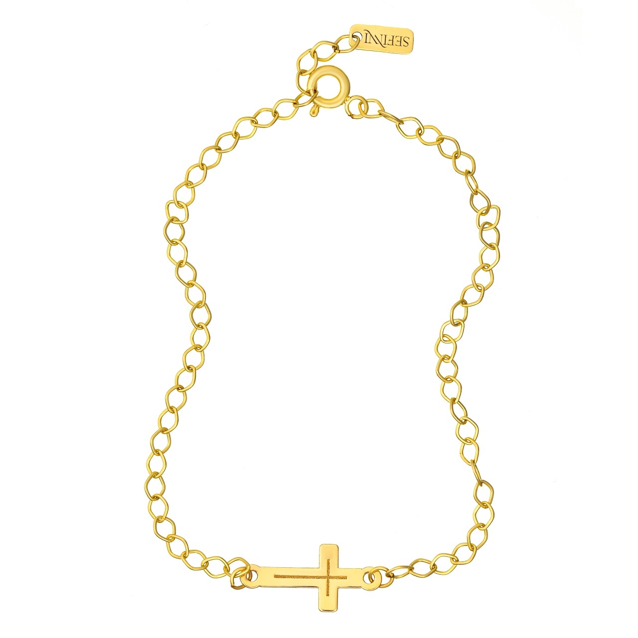 Bratara Cross cu zale din AUR 14K