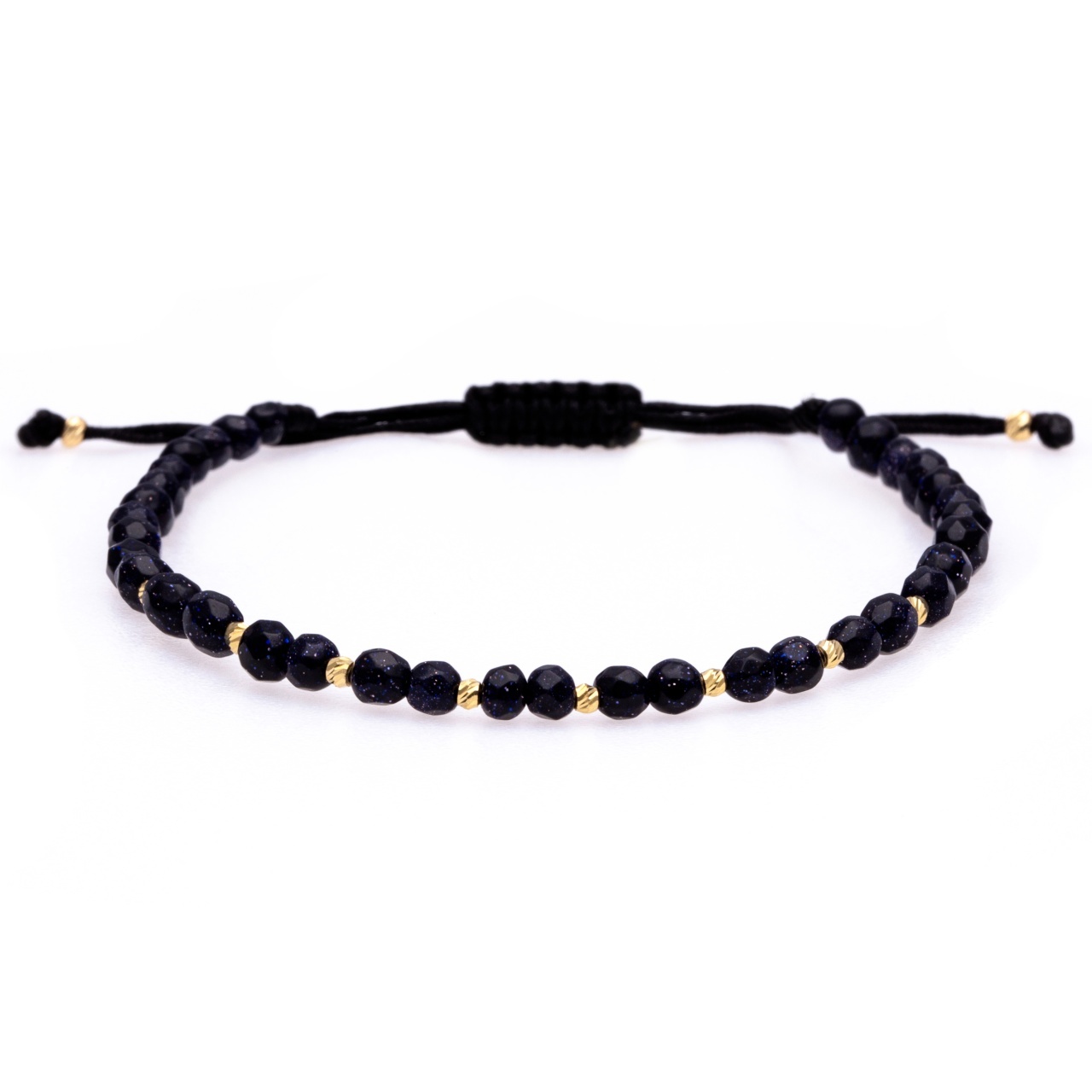 Brățara Duo cu Purple Goldstone si 10 bilute din Aur 14K