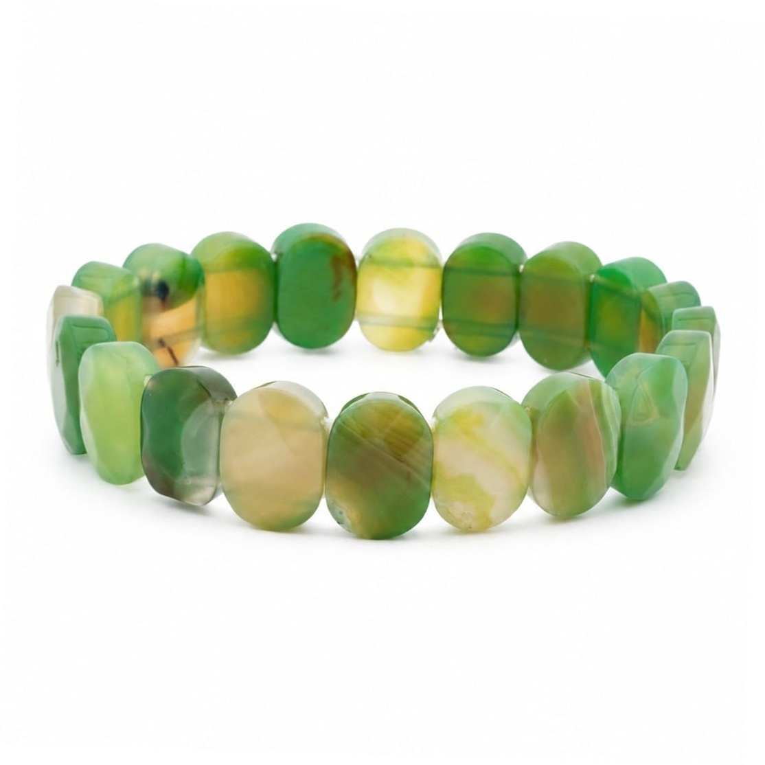 Brățară Elastică cu Agate Light Green