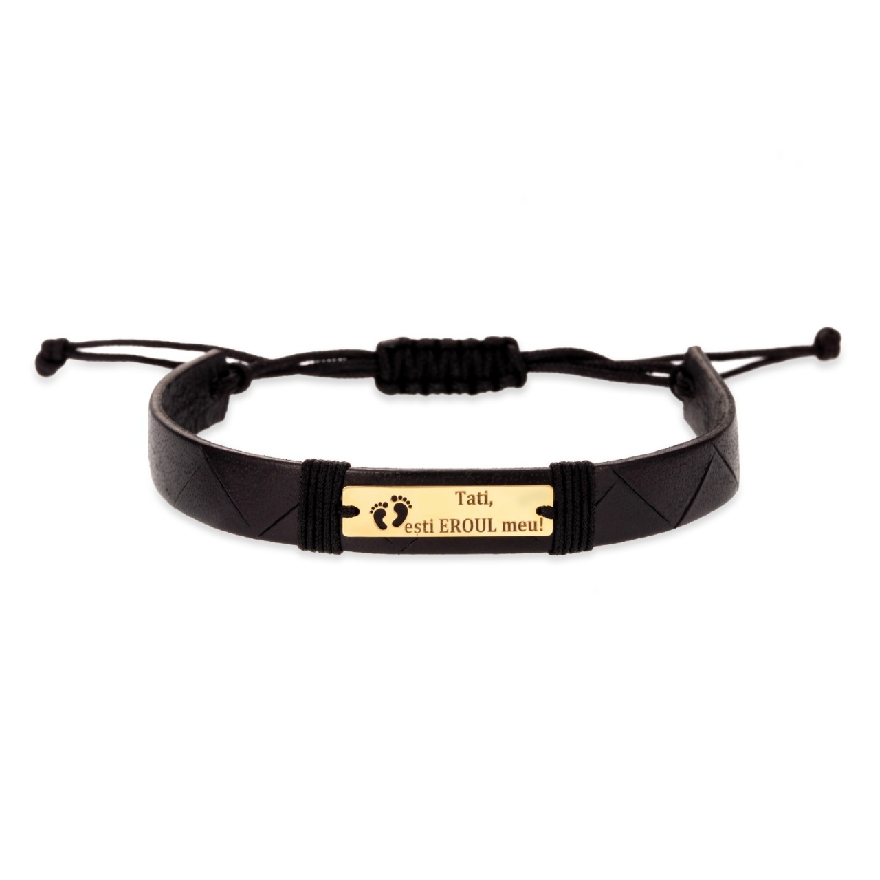 Brățară Hero Dad din AUR 14K si Piele Naturală