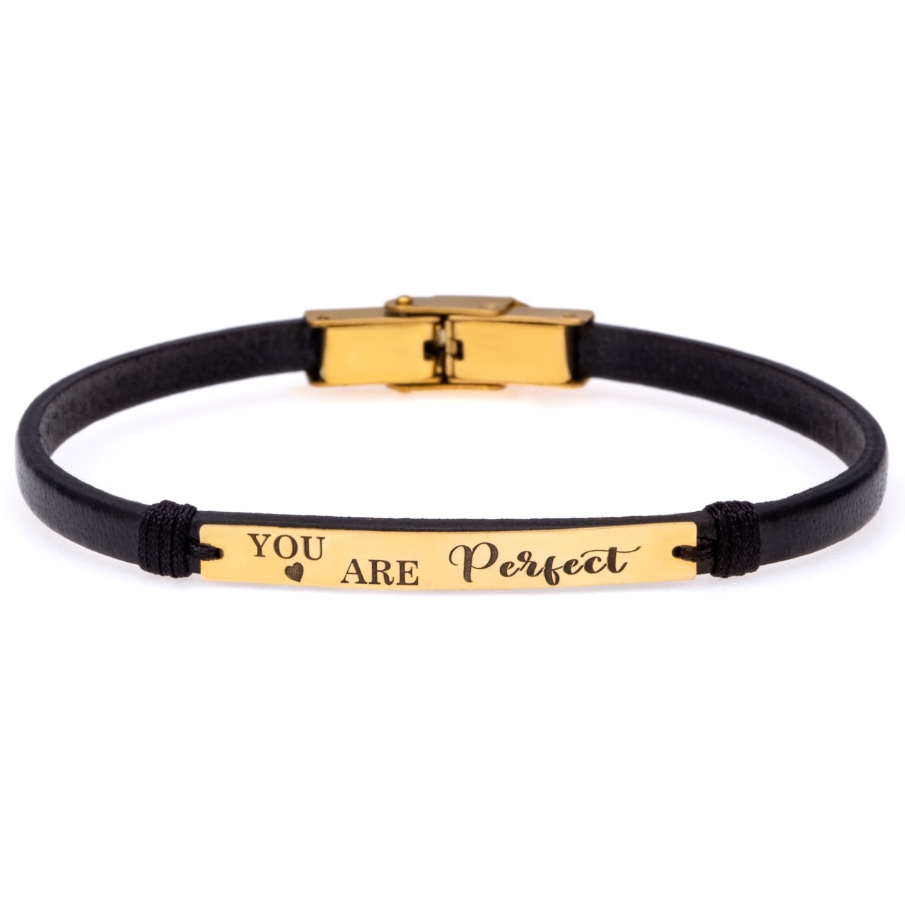 Brățară You Are Perfect din AUR 14K si Piele Naturală