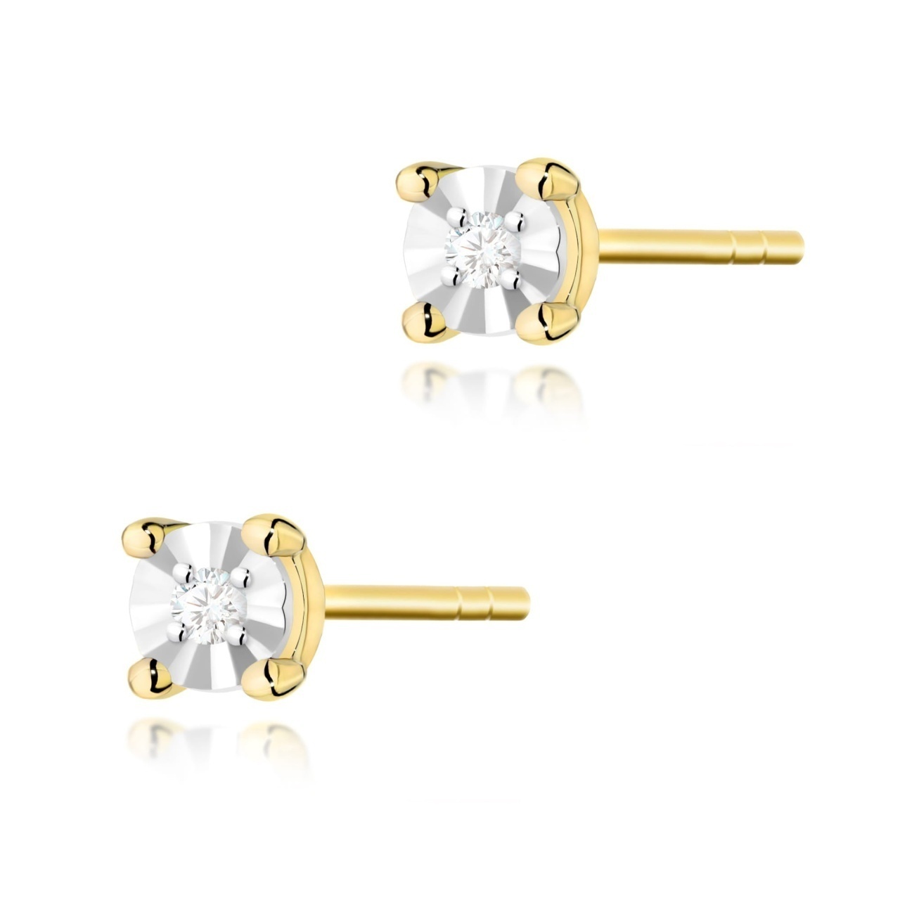 Cercei Aur 14K cu Diamant Natural 0.03 ct