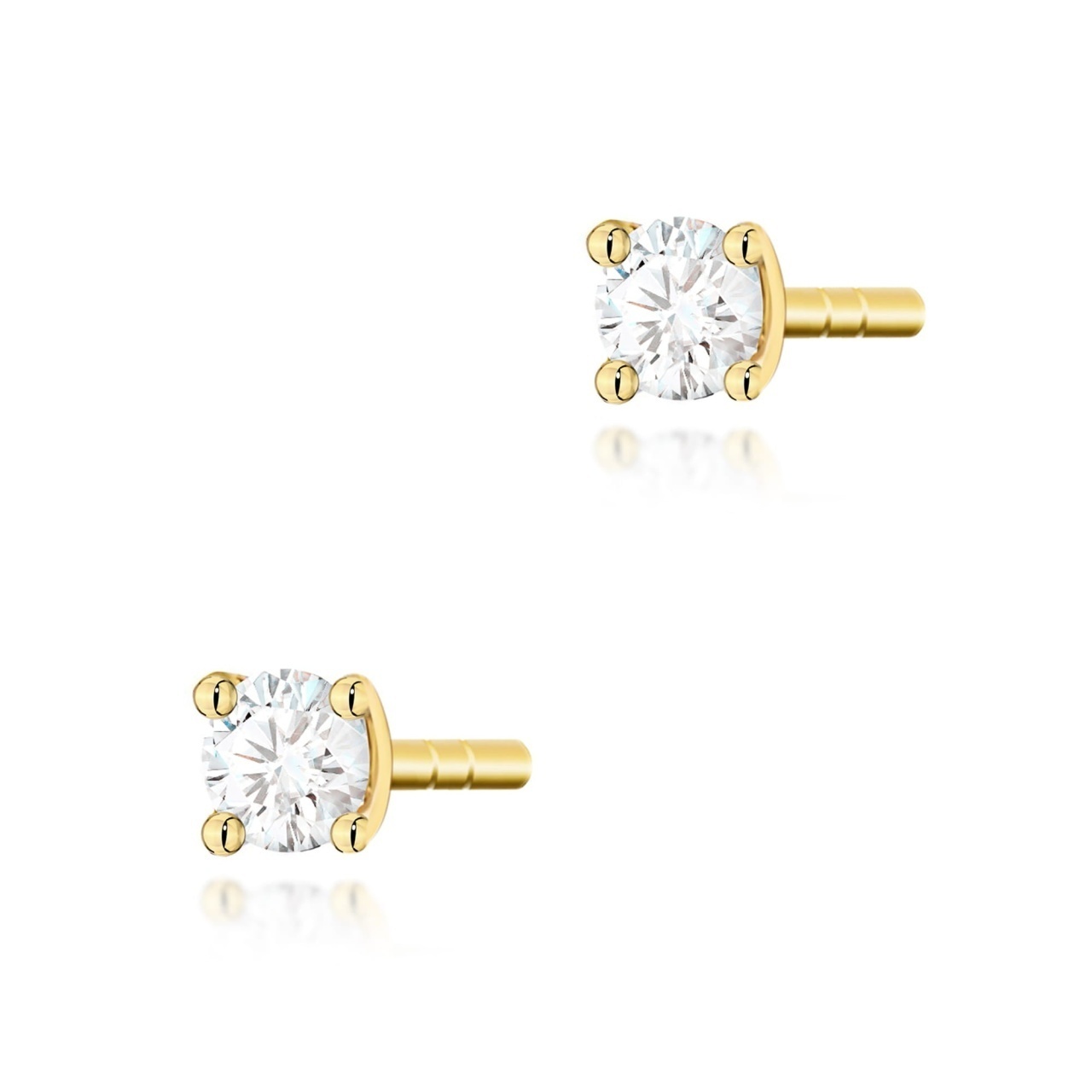 Cercei Aur 14K cu Diamant Natural 0.04 ct