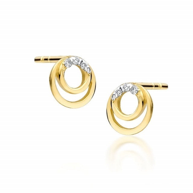 Cercei Aur 14K cu Diamante Naturale 0.03 ct