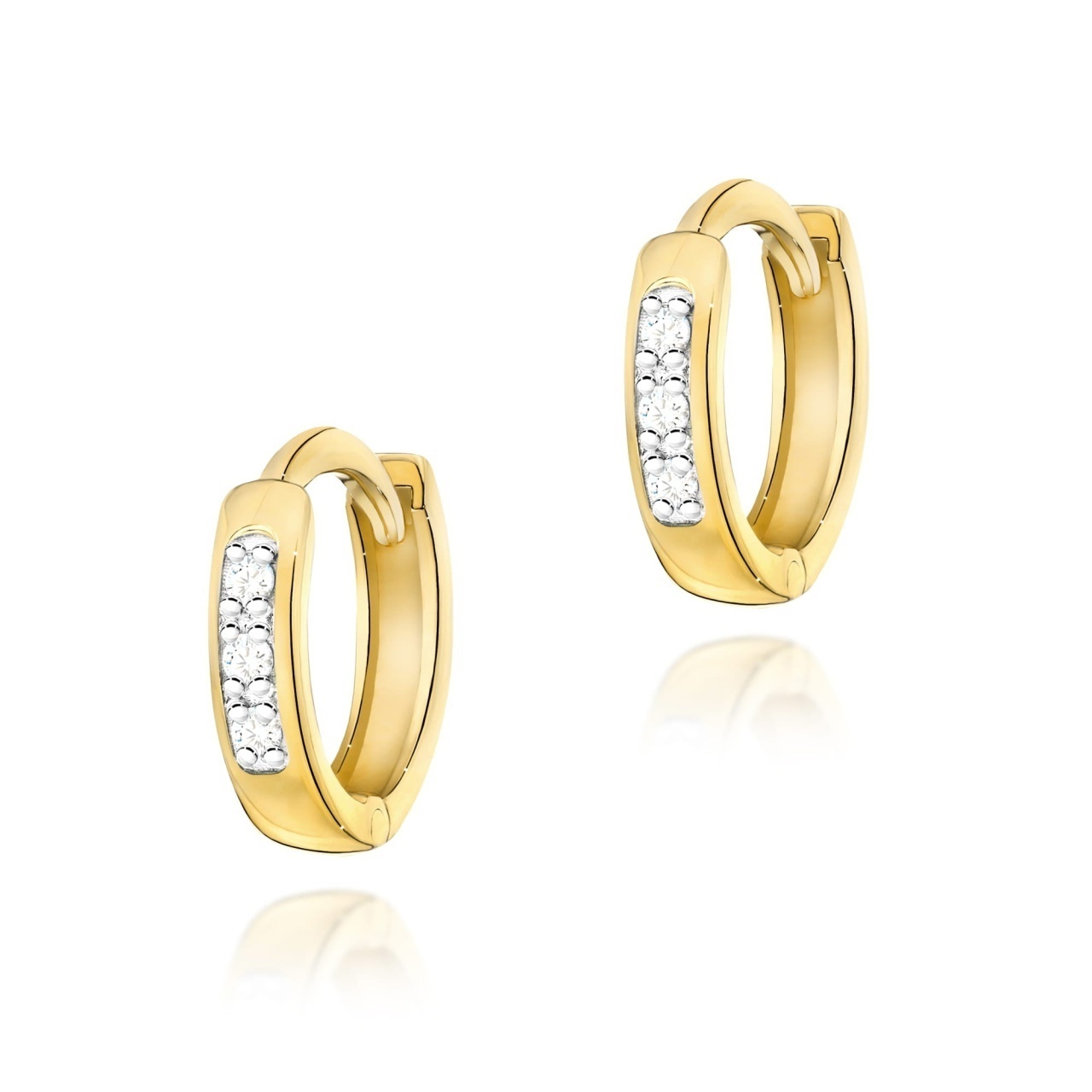 Cercei Aur 14K cu Diamante Naturale 0.09 ct
