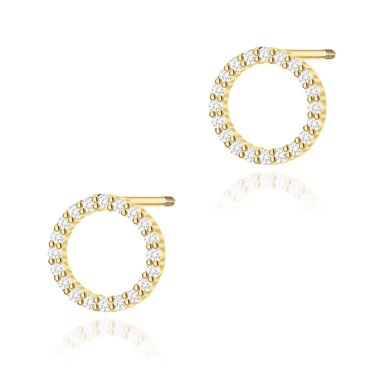 Cercei Aur 14K cu Diamante Naturale 0.20 ct Filet cu Protectie
