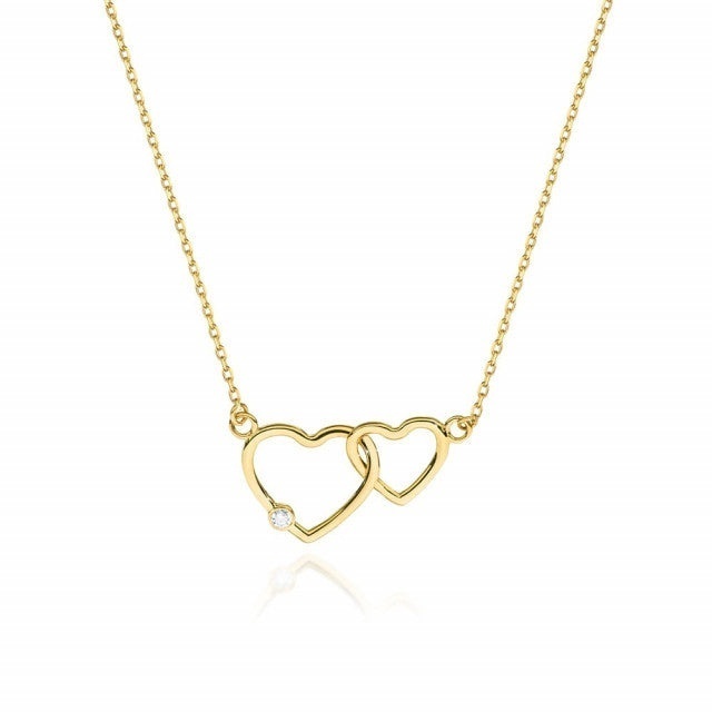 Colier Aur 14K cu Diamant Natural 0.01 ct