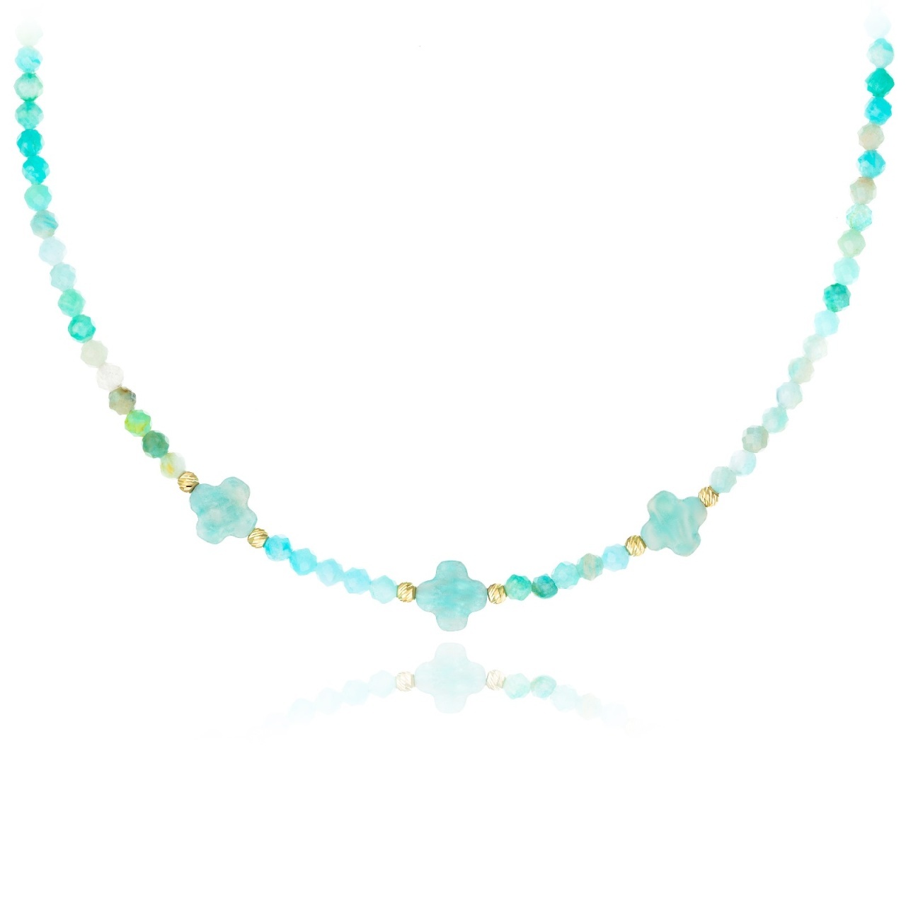 Colier Divine cu Amazonit și AUR 14K