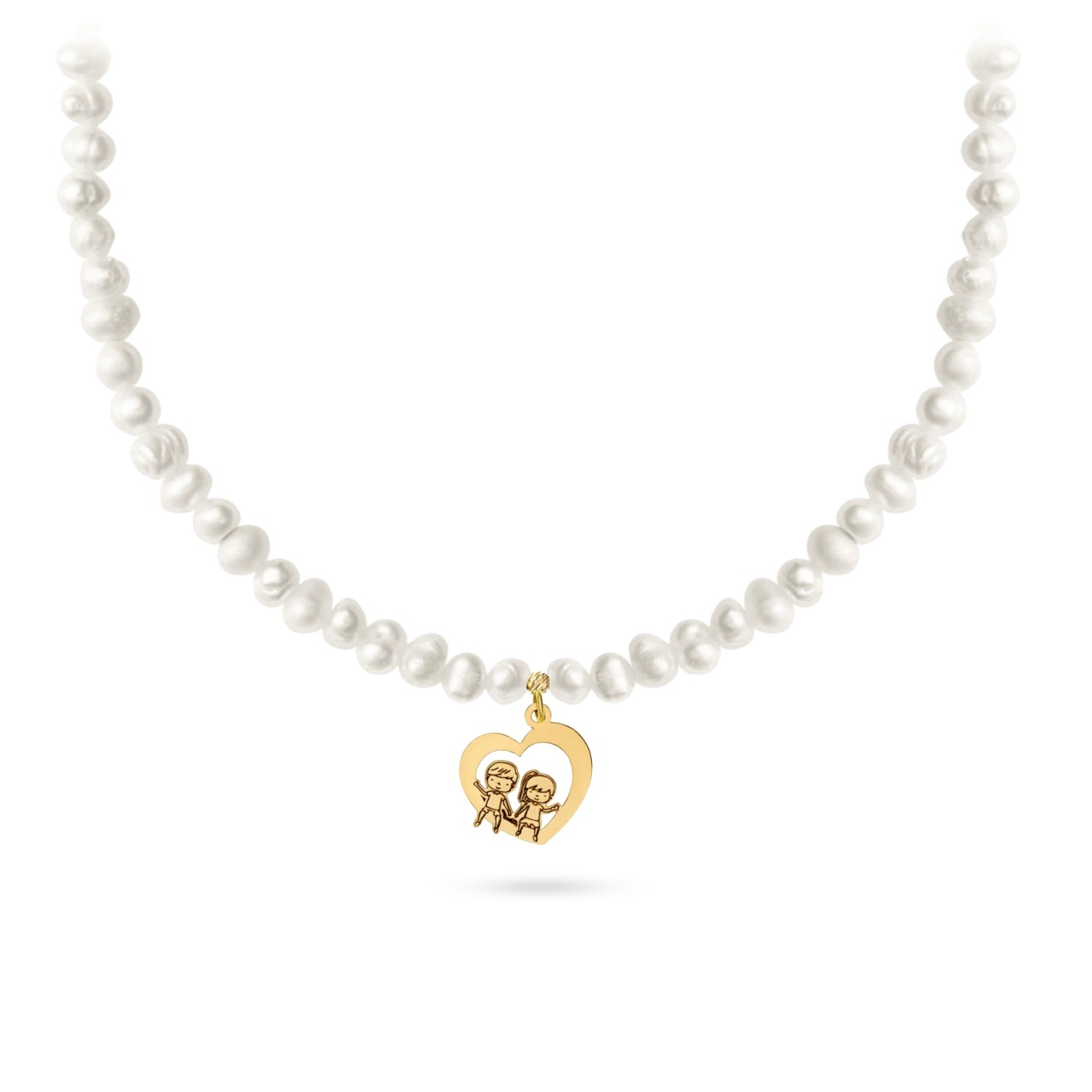 Colier Mommy's Love cu perle de cultura și Aur 14K