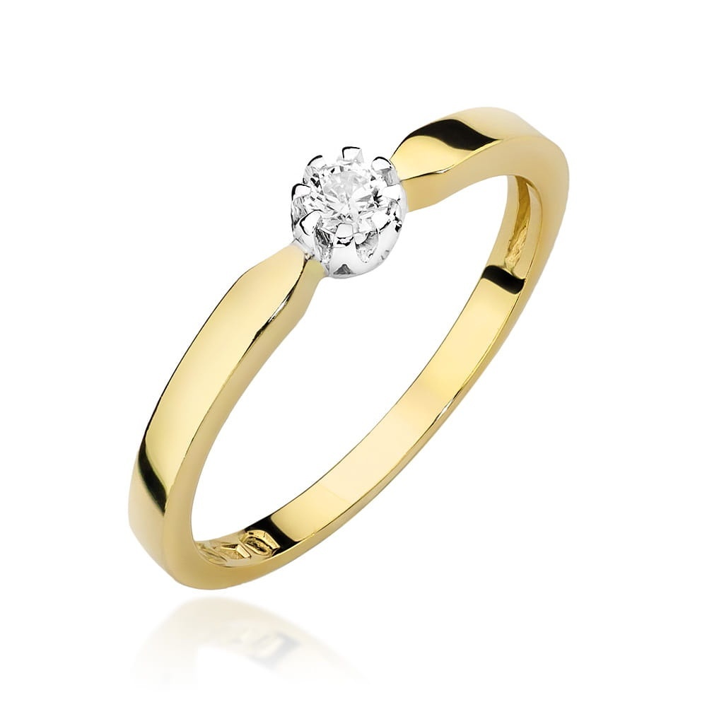 Inel Aur 14K cu Diamant Natural 0.08 ct