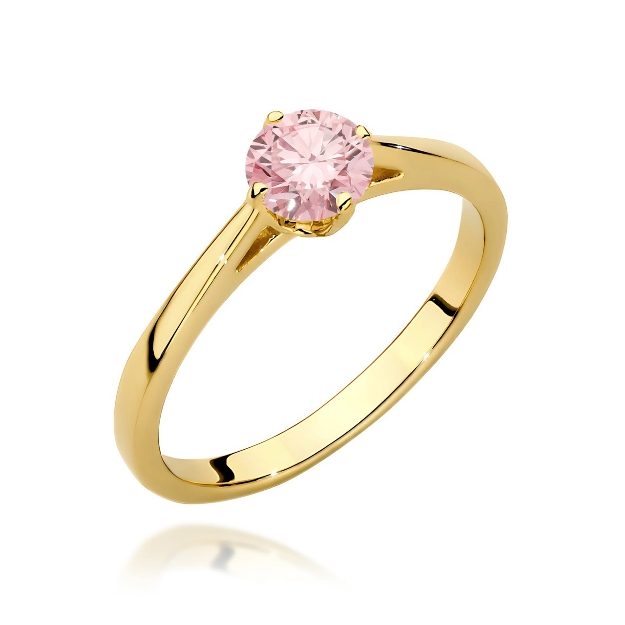 Inel Aur 14K cu Diamant Roz de Laborator 0.50 ct