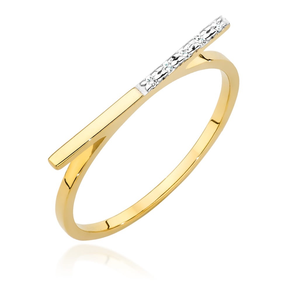 Inel Aur 14K cu Diamante Naturale 0.03 ct