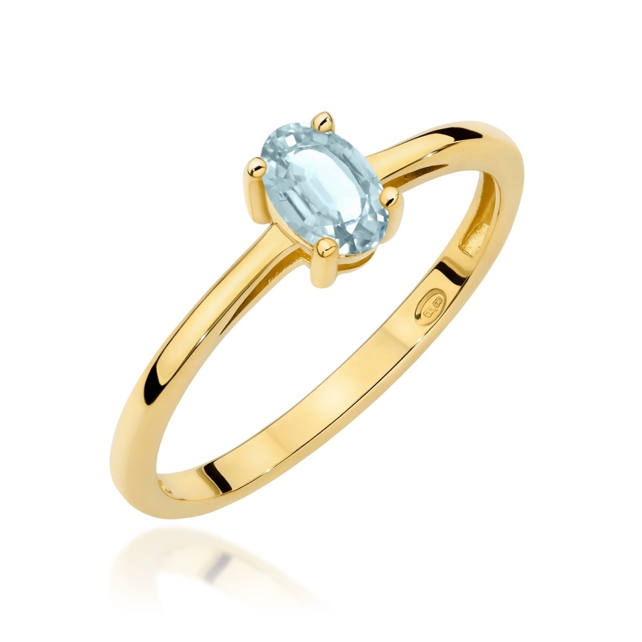 Inel Aur 9K cu Acvamarin 0.35 ct