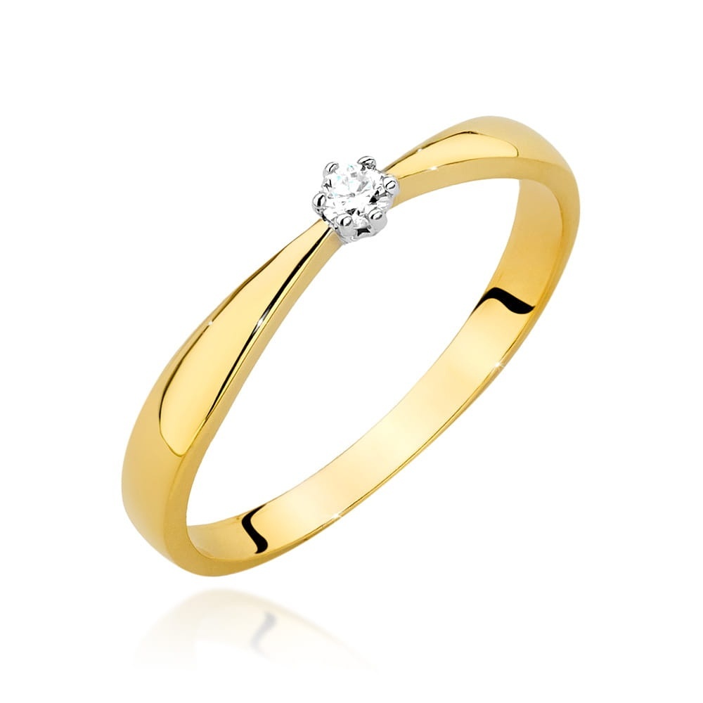 Inel Aur 9K cu Diamant Natural 0.04 ct