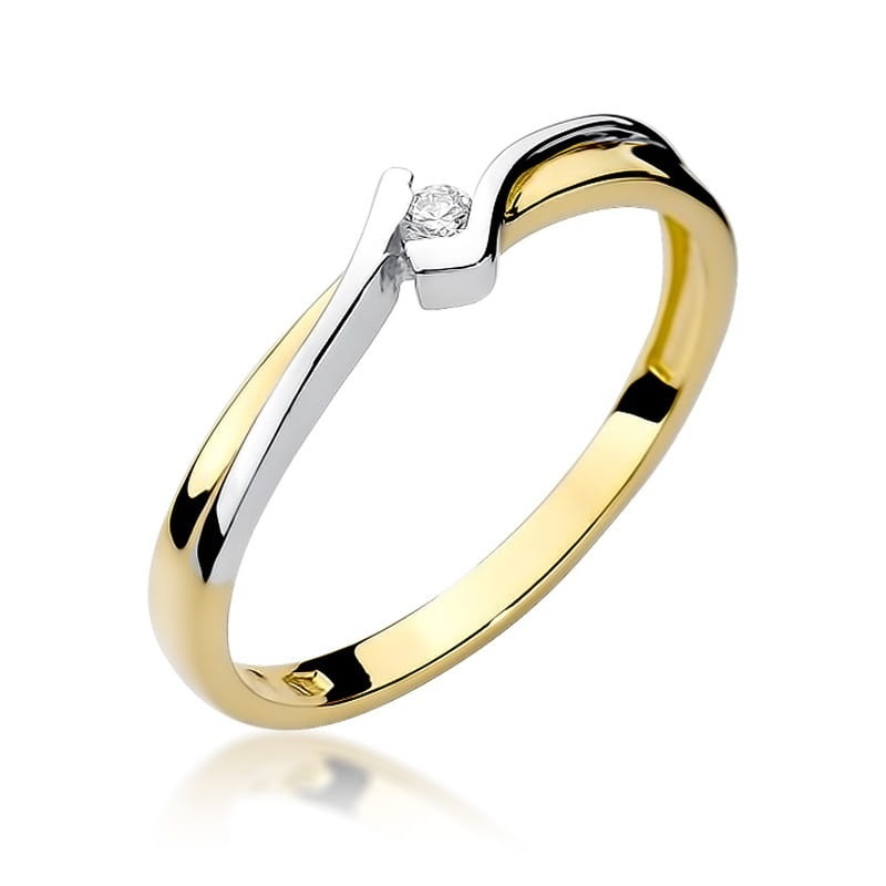 Inel Aur 9K cu Diamant Natural 0.04 ct