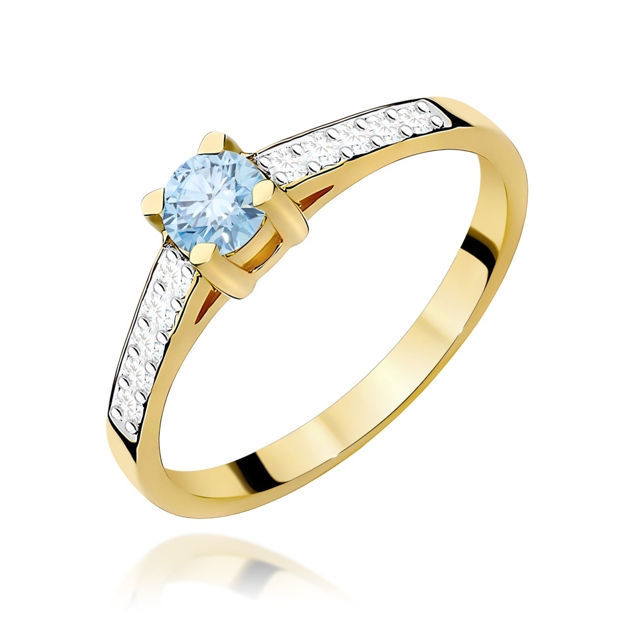 Inel Aur 9K cu Diamante de Laborator 0.45 ct