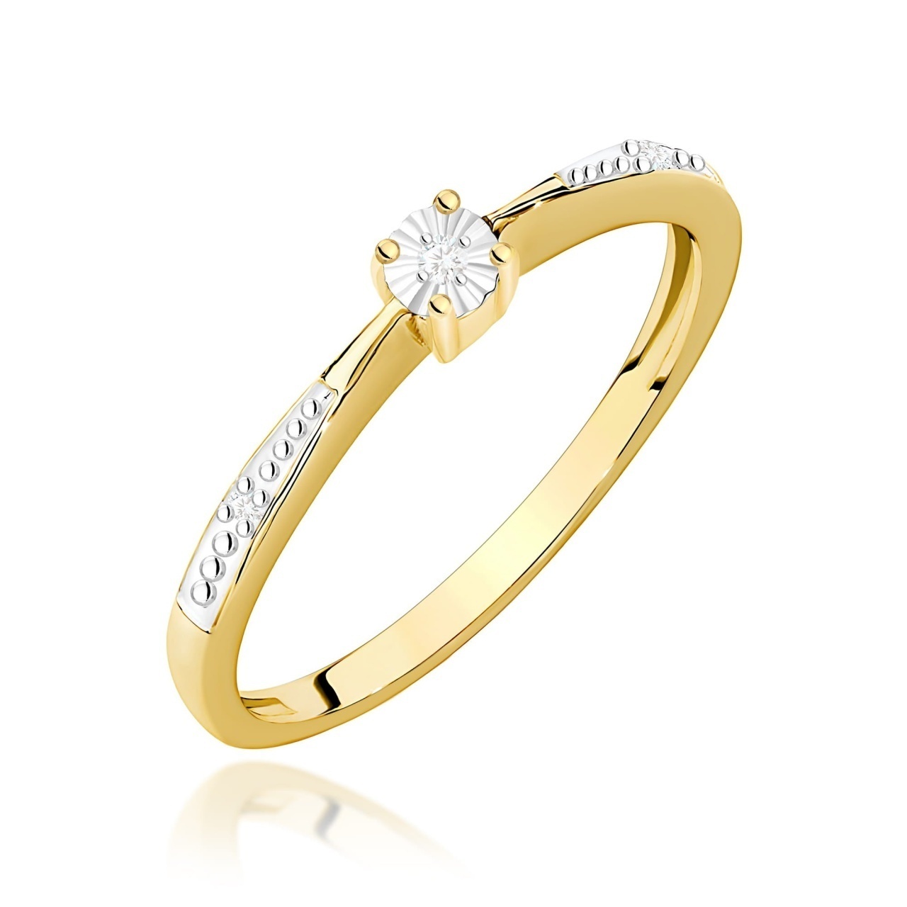 Inel Aur 9K cu Diamante Naturale 0.02 ct