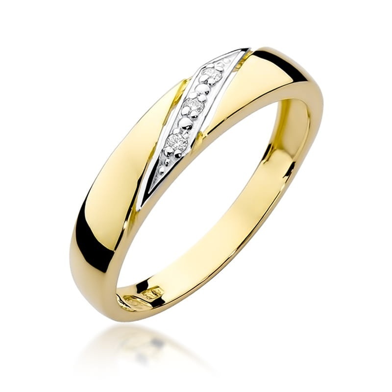 Inel Aur 9K cu Diamante Naturale 0.02 ct