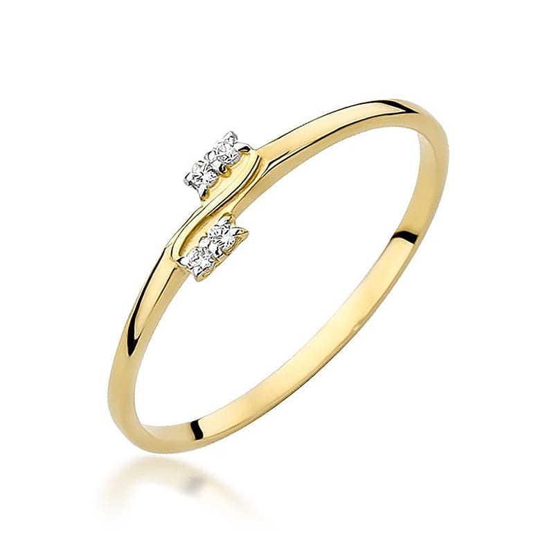 Inel Aur 9K cu Diamante Naturale 0.03 ct