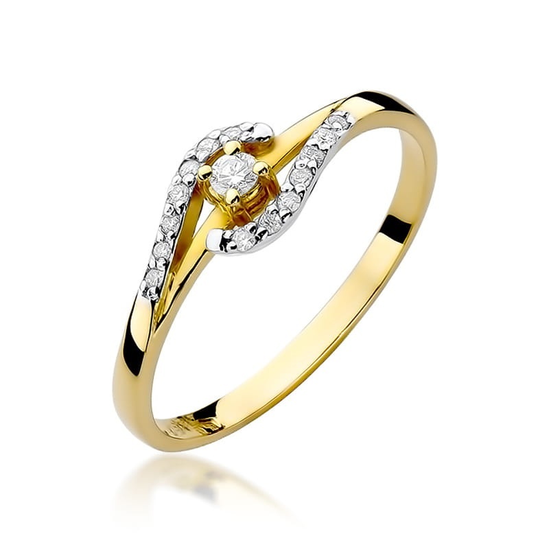 Inel Aur 9K cu Diamante Naturale 0.11 ct