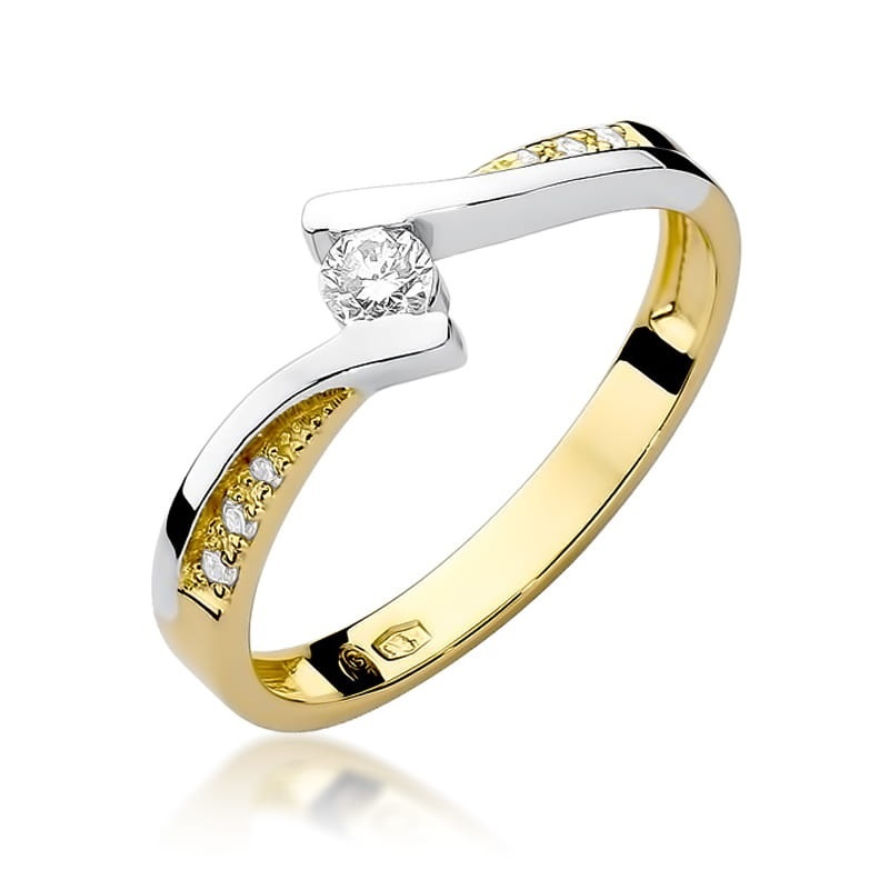 Inel Aur 9K cu Diamante Naturale 0.16 ct