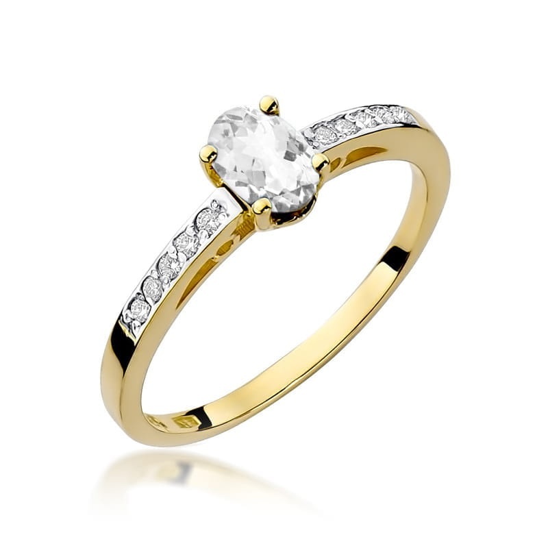 Inel Aur 9K cu Safir Alb 0.50 ct
