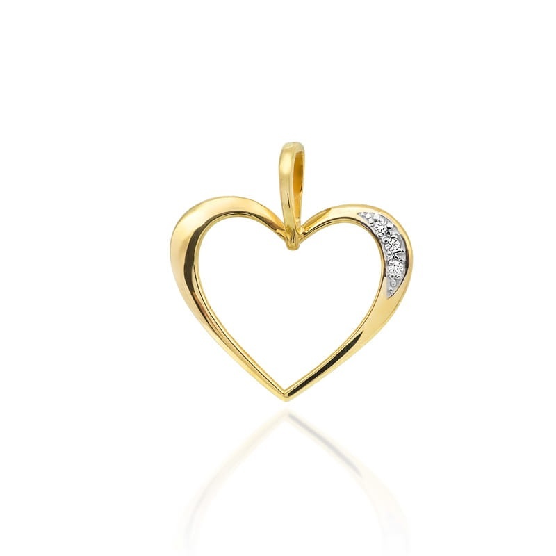Pandantiv Aur 14K cu Diamante Naturale 0.03 ct