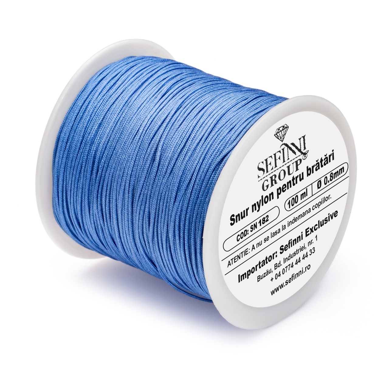 Rola snur 100m x 0.8mm - albastru deschis