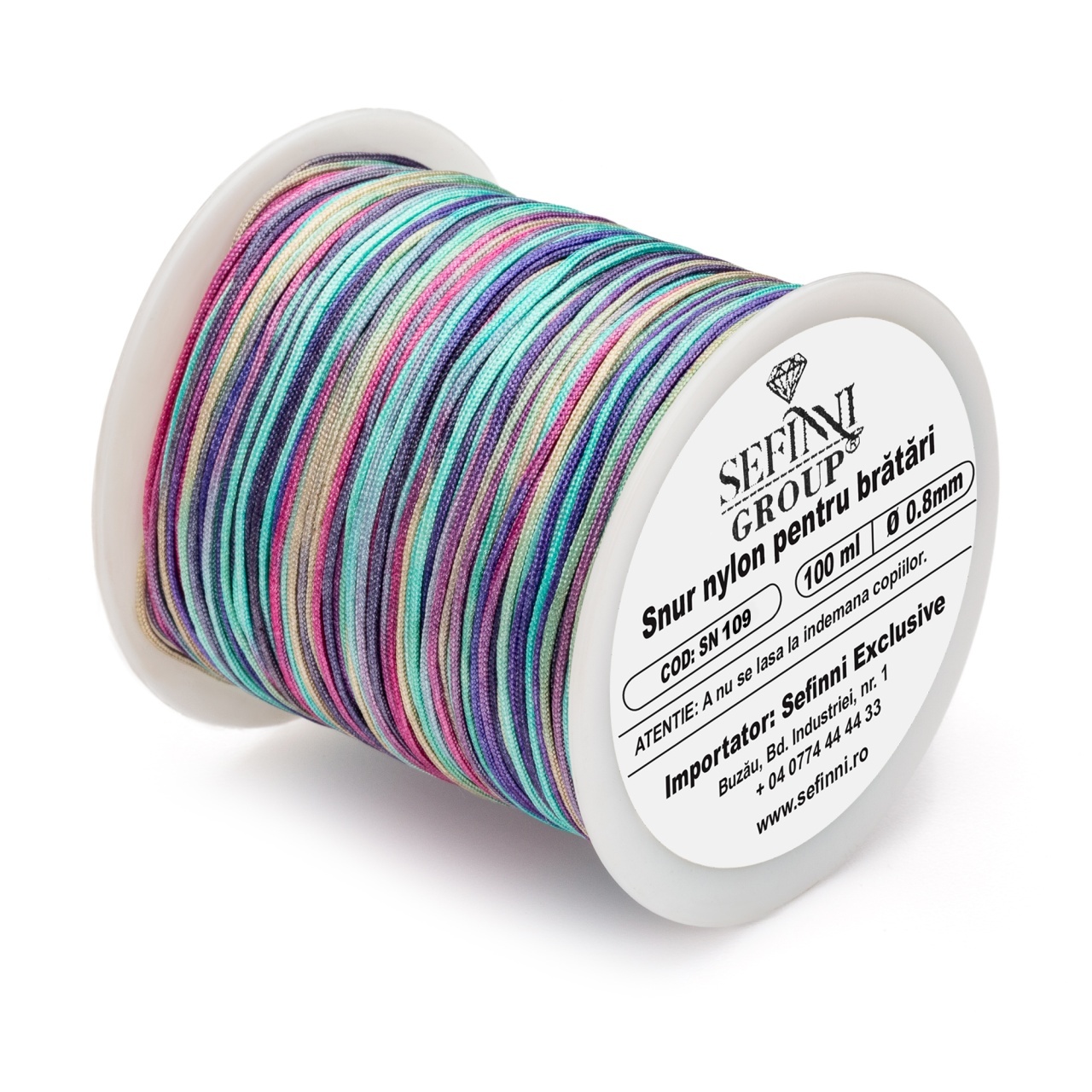 Rola snur 100m x 0.8mm - multicolor ocean