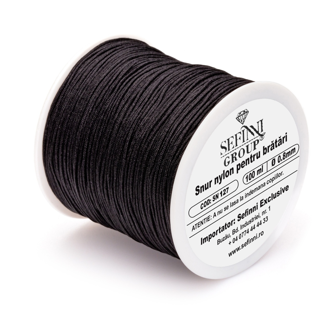 Rola snur 100m x 0.8mm - negru
