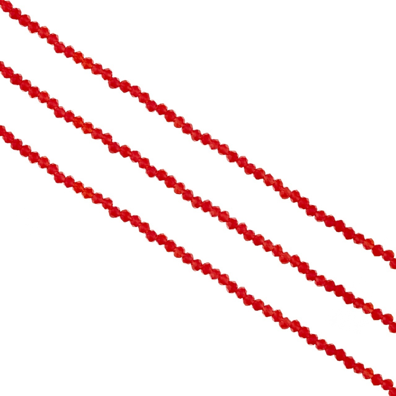 Șirag cristale rondele 3mm - Rosu transparent