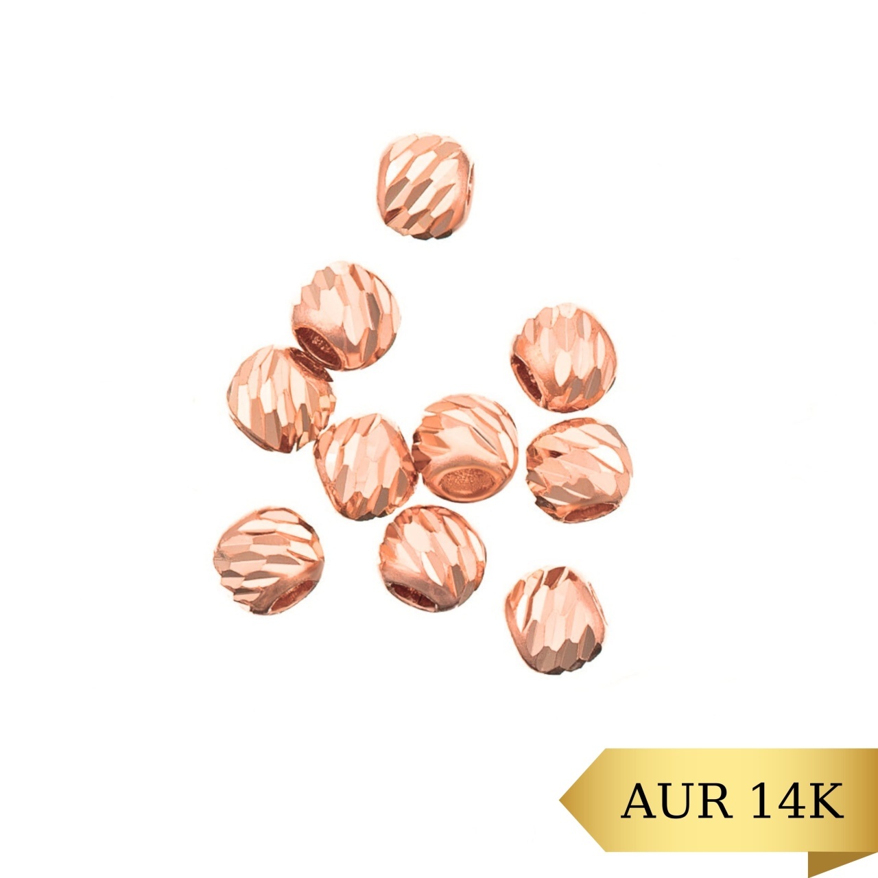 Bila Slash 2.5mm din AUR ROZE 14K Diamond CUT