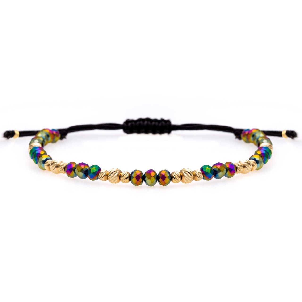 Bratara Crystal Glow cu bile din aur 14K
