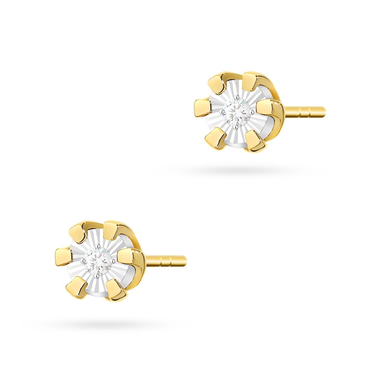Cercei Aur 14K cu Diamant Natural 0.01 ct