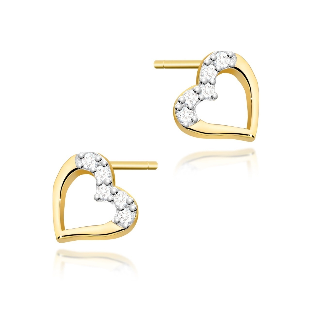 Cercei Aur 14K cu Diamante Naturale 0.09 ct