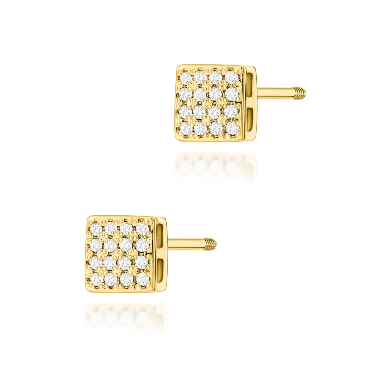 Cercei Aur 14K cu Diamante Naturale 0.16 ct Filet cu Protectie