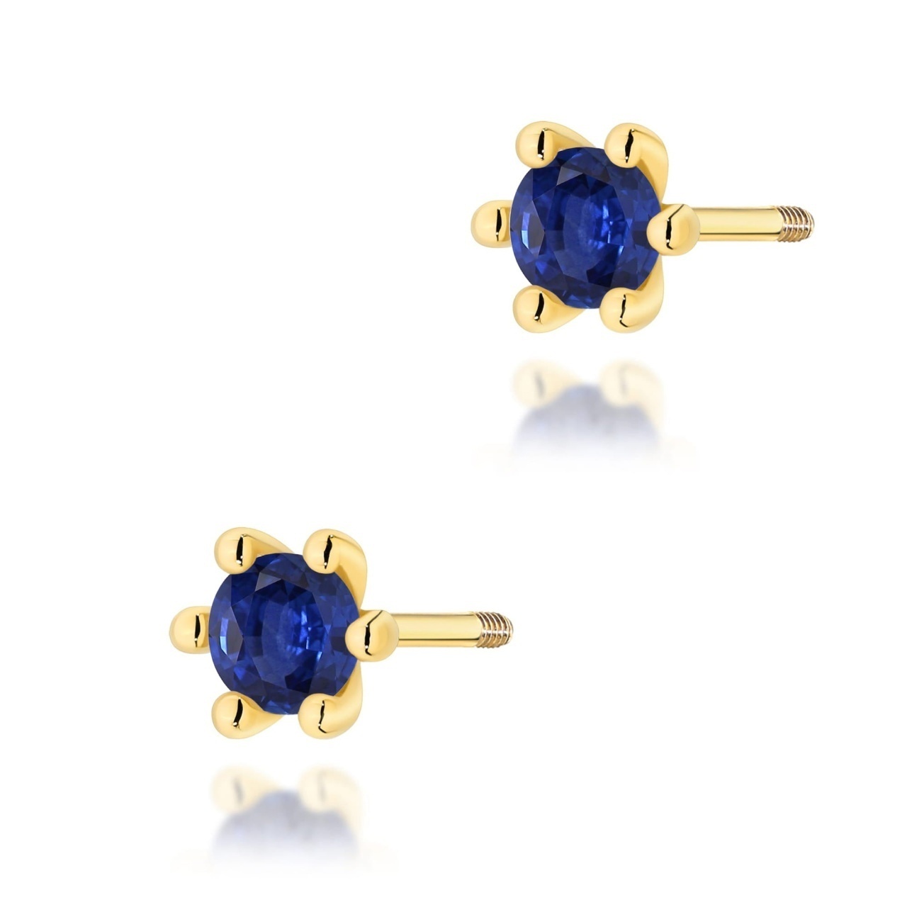 Cercei Aur 14K cu Safir 0.15 ct Filet cu Protectie