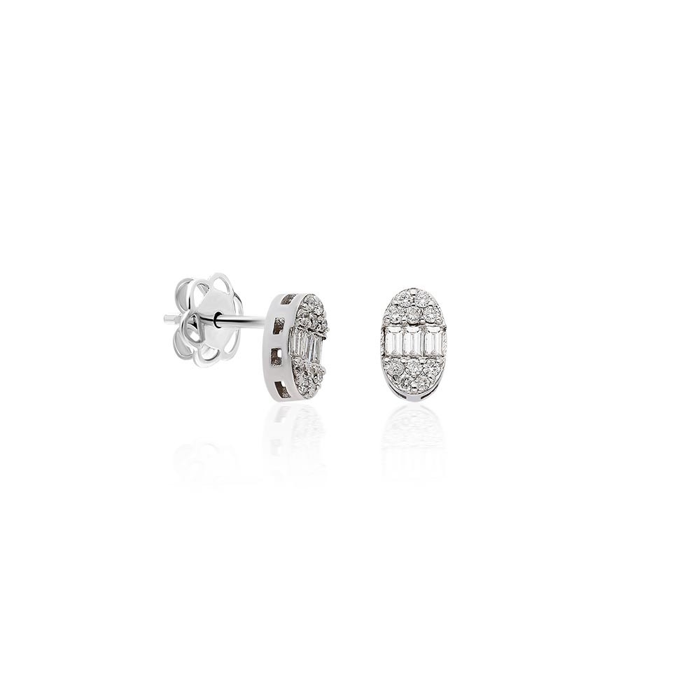 Cercei British din AUR 14K cu Diamante + Certificat IGI