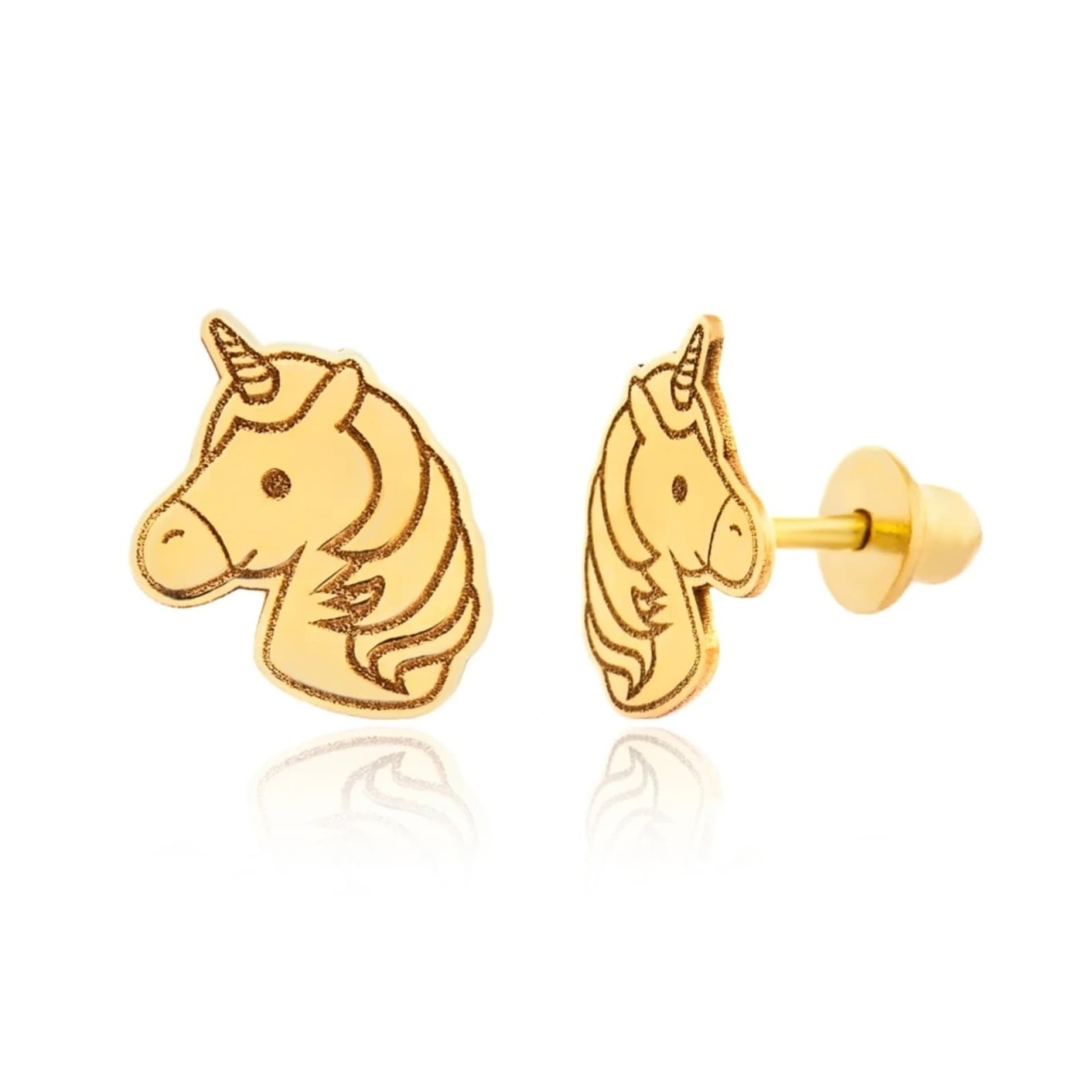 Cercei cu protectie pentru copii - Unicorn Collection din AUR 14K