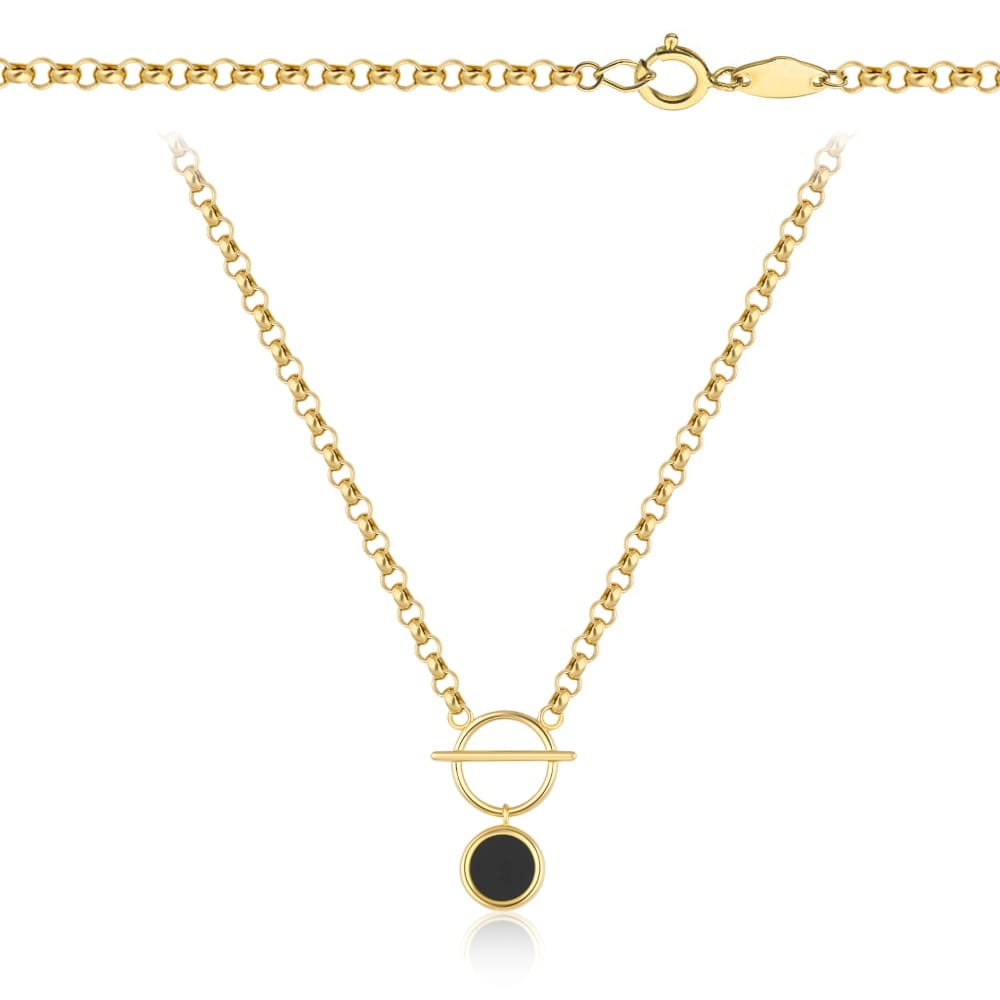 Colier Aur 14k cu Zircon Negru