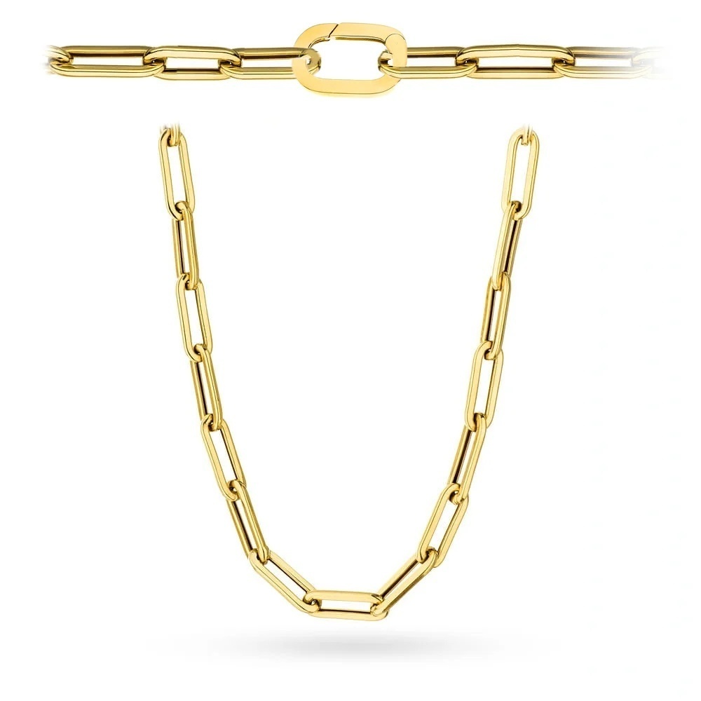 Colier Din Aur 14K Cu Zale Lungi Și Închizătoare Ovală