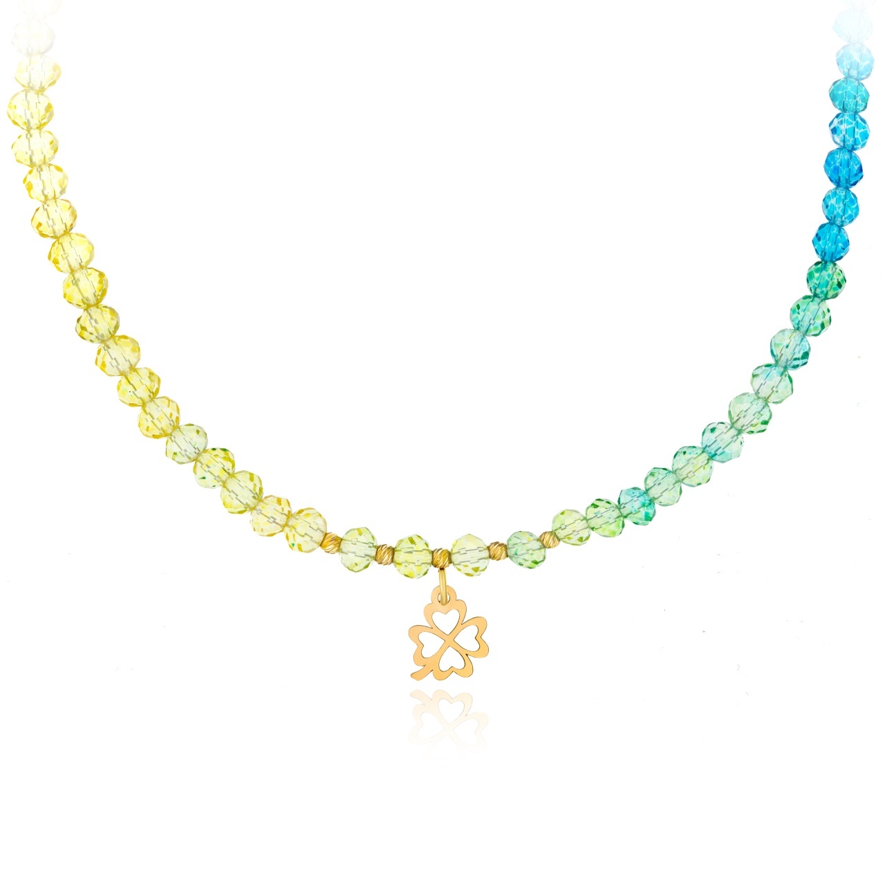 Colier Rainbow cu cristale si AUR 14K